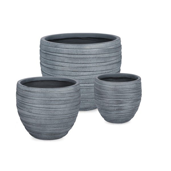Puķu podi (3 gab.) ø 46 cm Strips – Bizzotto
