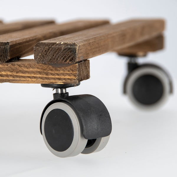 Brūns pārvietojams puķu podu paliktnis no koka Esschert Design, 29 x 29 cm-image-1