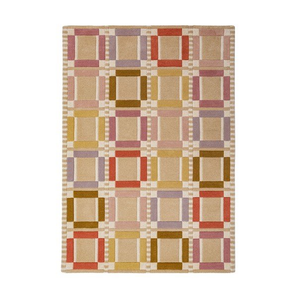 Dabīga toņa ar rokām darināts vilnas paklājs 140x200 cm Quadro Wool – Flair Rugs