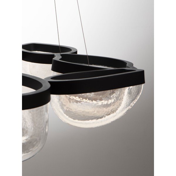Matēti melna tērauda LED piekaramā lampa ar regulējamu spilgtumu ar stikla abažūru ø 83 cm Clair – Nova Luce-image-4