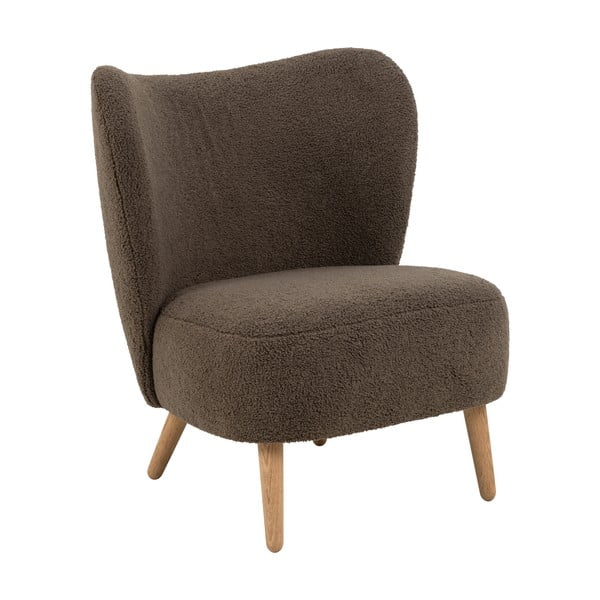 Brūns atpūtas krēsls no buklē auduma Elmont – Actona