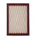 Bordo/dabīga toņa ar rokām darināts vilnas paklājs 200x290 cm Apex Border Wool – Flair Rugs