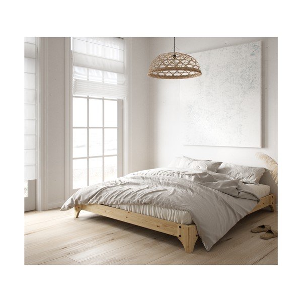 Divguļamā gulta no priedes koka ar matraci Karup Design Elan Double Latex Black Natural, 140 x 200 cm-image-4