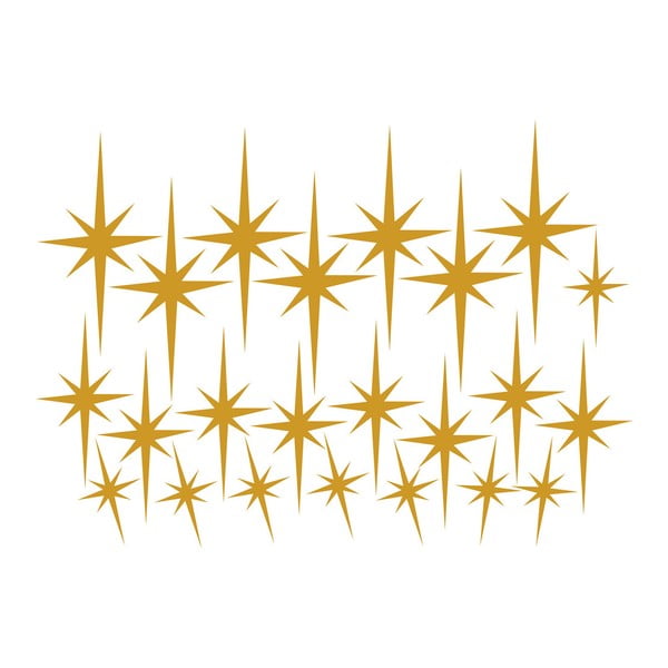 23 zvaigžņu formas sienas uzlīmju komplekts