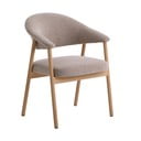 Bēši ozola masīvkoka ēdamistabas krēsli ar roku balstiem (2 gab.) Elk – Unique Furniture