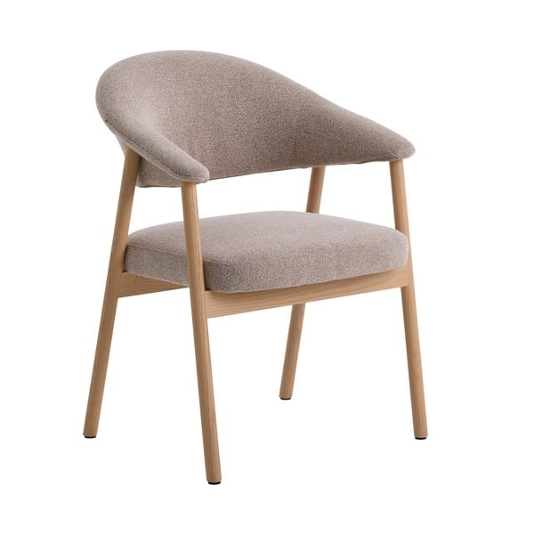 Bēši ozola masīvkoka ēdamistabas krēsli ar roku balstiem (2 gab.) Elk – Unique Furniture