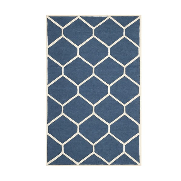 Tumši zils vilnas paklājs Safavieh Lulu 121 x 182 cm