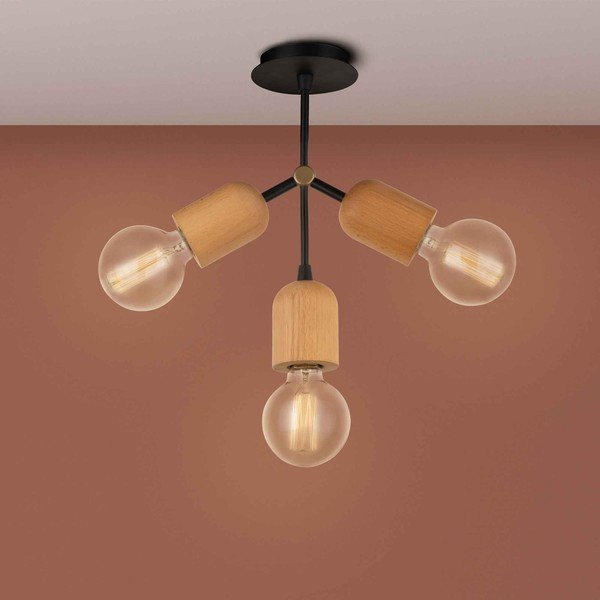 Melna/dabīga toņa piekaramā lampa Dna – Squid Lighting-image-1