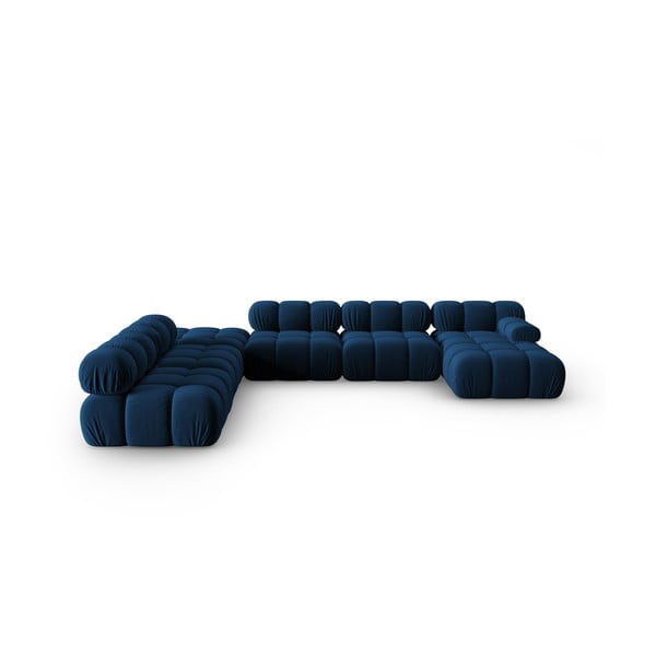 Zils samta dīvāns 379 cm Bellis – Micadoni Home