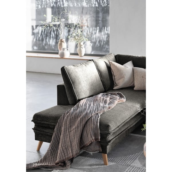 Tumši pelēks salokāms stūra dīvāns (ar kreiso stūri) Charming Charlie – Miuform-image-4