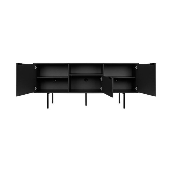 Melns TV galdiņš 180x79x50 cm Bau – noo.ma-image-3