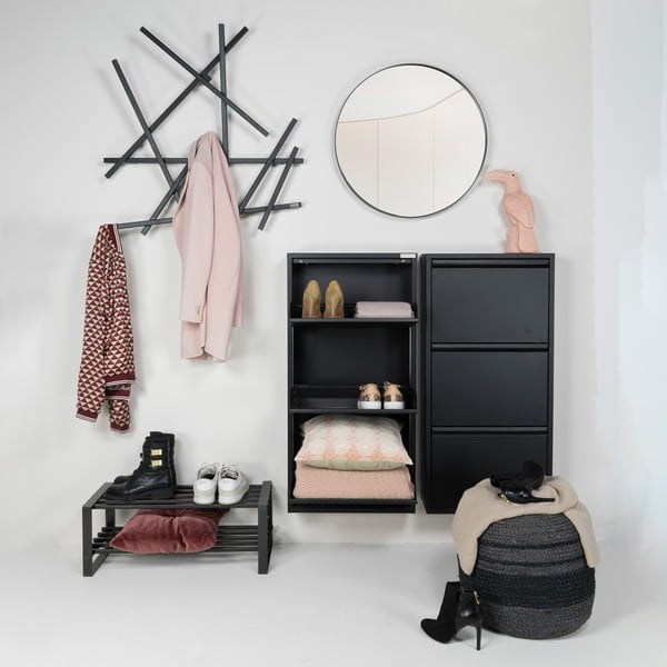 Melns metāla sienas pakaramais 79 cm Matches – Spinder Design-image-1