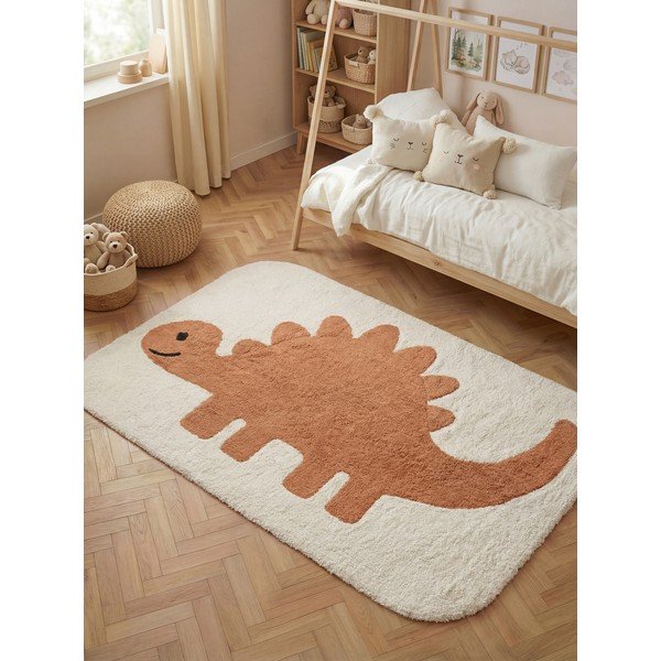 Oranžs/krēmkrāsas mazgājams/ar rokām darināts kokvilnas bērnu paklājs 140x200 cm Snuggle Doro – Hanse Home-image-1