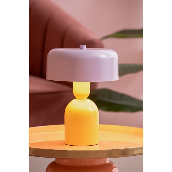 Dzeltena/violeta galda lampa (augstums 24 cm) Double Funky – Leitmotiv-image-1