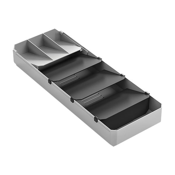 Pelēks plastmasas galda piederumu organizators 15 x 49 cm – Metaltex-image-2