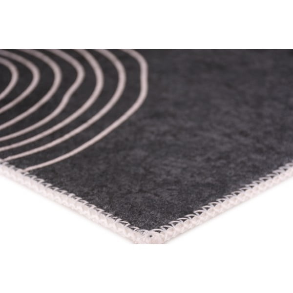 Antracīta pelēks mazgājams celiņa paklājs 80x200 cm – Vitaus-image-2