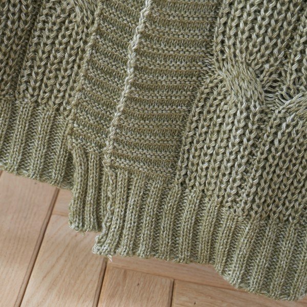 Zaļš adīts pleds 130x170 cm Chunky Marl Knit – Catherine Lansfield-image-2