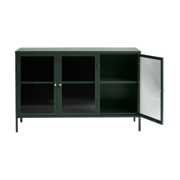 Zaļa metāla vitrīna Unique Furniture Bronco, augstums 85 cm-image-3