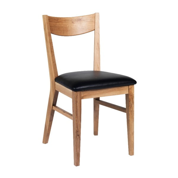 Brūns ozolkoka ēdamistabas krēsls ar melnu sēdekli Rowico Dylan