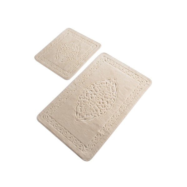 Bēši vannas istabas paklājiņi (2 gab.) 100x60 cm Elite – Foutastic