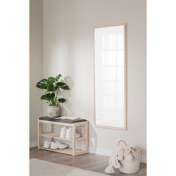 Dabīga toņa ozola masīvkoka apavu plaukts ar soliņu Confetti – Rowico-image-4