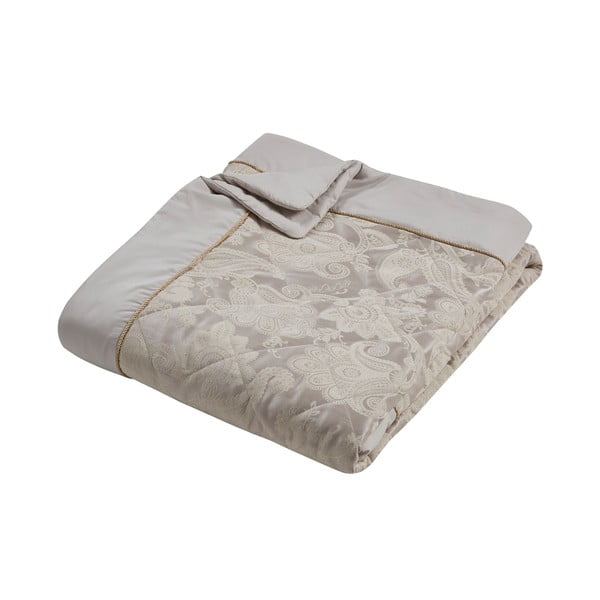 Bēšs žakarda stepēts gultas pārklājs 240x260 cm Opulent Jacquard – Catherine Lansfield