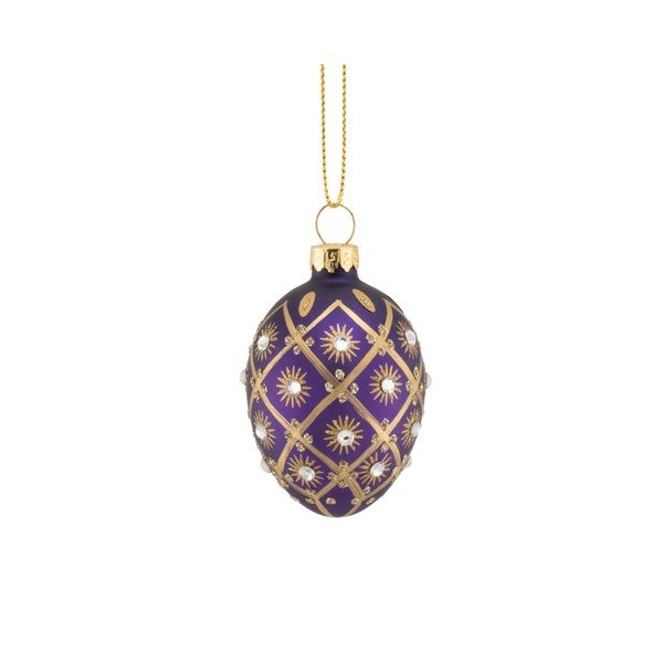 Stikla Ziemassvētku eglītes bumbiņas (4 gab.) 4 cm Diamante Oval – Sass & Belle-image-2