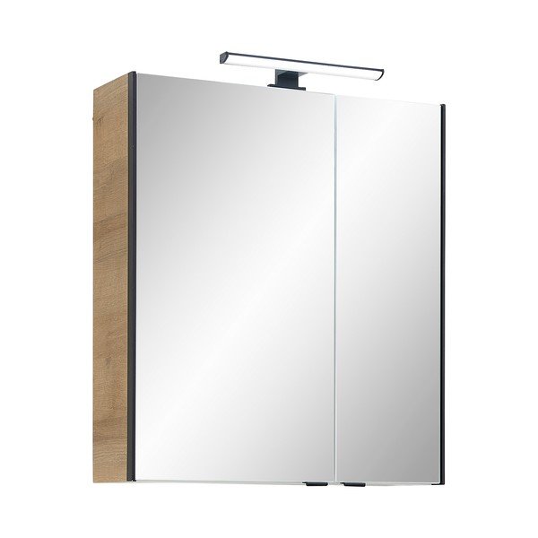 Dabīga toņa vannas istabas skapis ar ozolkoka imitāciju 70x60 cm Quickset 395 – Pelipal-image-2