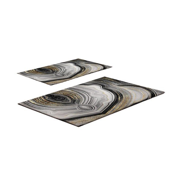 Pelēki/zelta krāsas vannas istabas paklājiņi (2 gab.) 60x100 cm CT – Foutastic