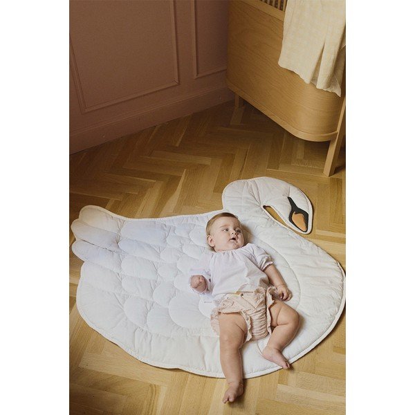 Krēmkrāsas bērnu rotaļu paklājiņš 100x110 cm Swan – Lorena Canals-image-1