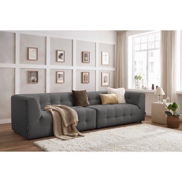 Tumši pelēks dīvāns 324 cm Kleber – Bobochic Paris-image-1