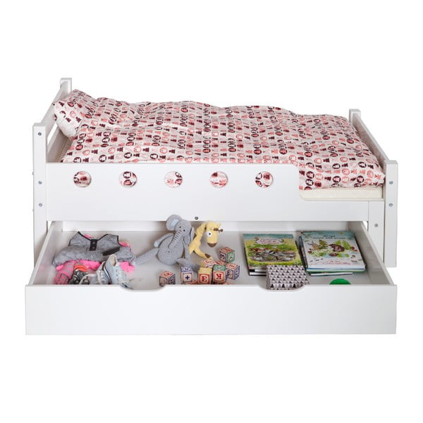 Balta atvilktne zem bērnu gultas 70x140 cm White Junior – Flexa-image-1