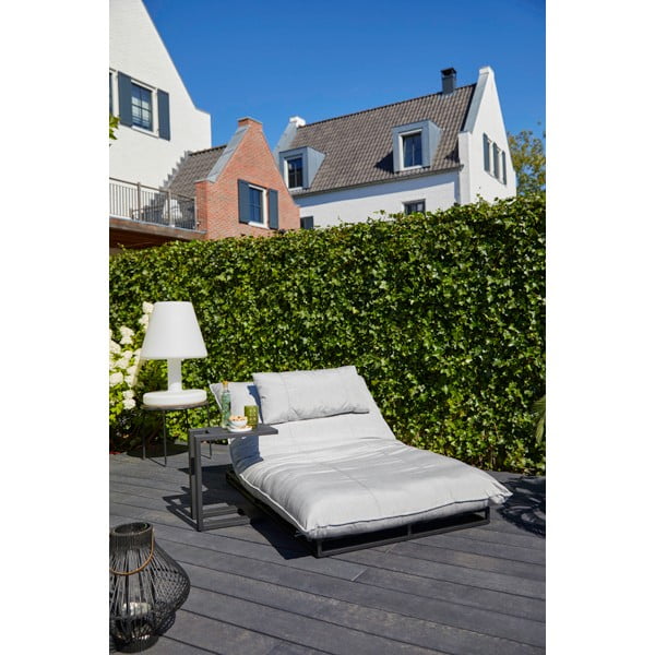 Gaiši pelēks metāla/polsterēts dārza zvilnis Emma – Hartman-image-1