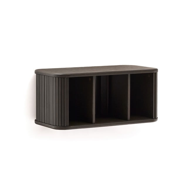 Tumši brūns piekarams skapītis zem izlietnes ar oškoka imitāciju 90x40 cm Mailen – Kave Home-image-2