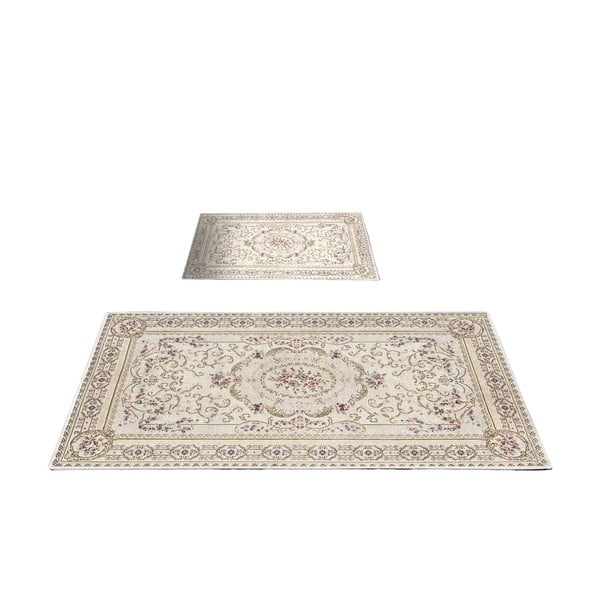 Brūni/bēši vannas istabas paklājiņi (2 gab.) 60x100 cm – Foutastic