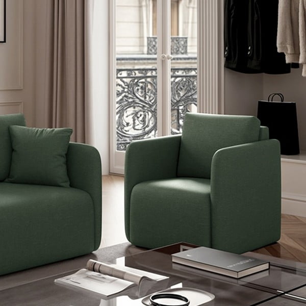 Zaļš atpūtas krēsls Chaum – Rodier-image-3