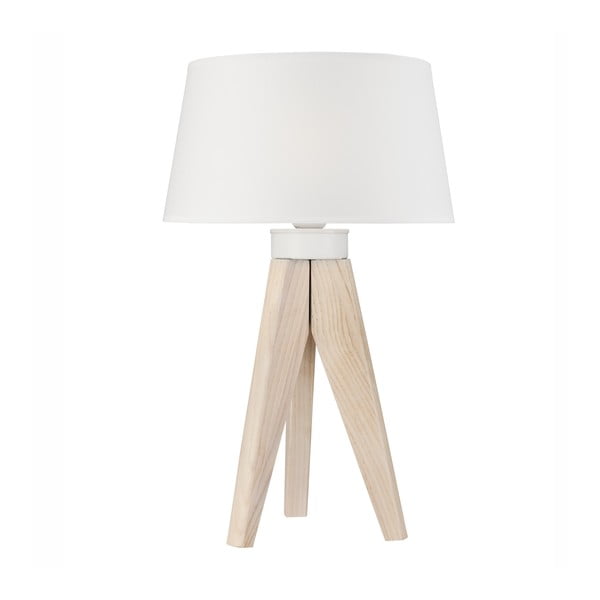 Balta/dabīga toņa galda lampa – LAMKUR