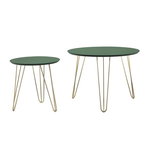 2 galdu komplekts ar zaļu virsmu Leitmotiv Sparks