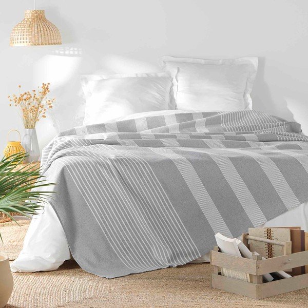 Pelēks gultas pārklājs 240x260 cm Adele – douceur d'intérieur-image-1