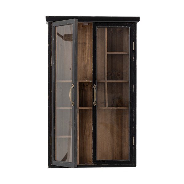 Melna egles masīvkoka piekarināma vitrīna 50x80x14 cm Hazem – Bloomingville-image-4