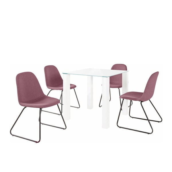 Galda un 4 rozā krēslu komplekts Støraa Dante Colombo