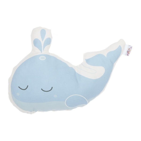 Zils bērnu spilvens ar kokvilnu Mike & Co. NEW YORK Pillow Toy Whale, 35 x 24 cm