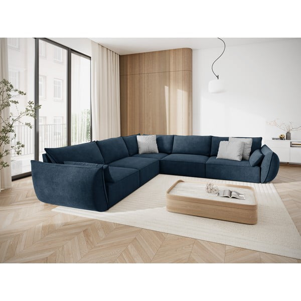 Tumši zils stūra dīvāns (maināms stūris) Vanda – Mazzini Sofas-image-1