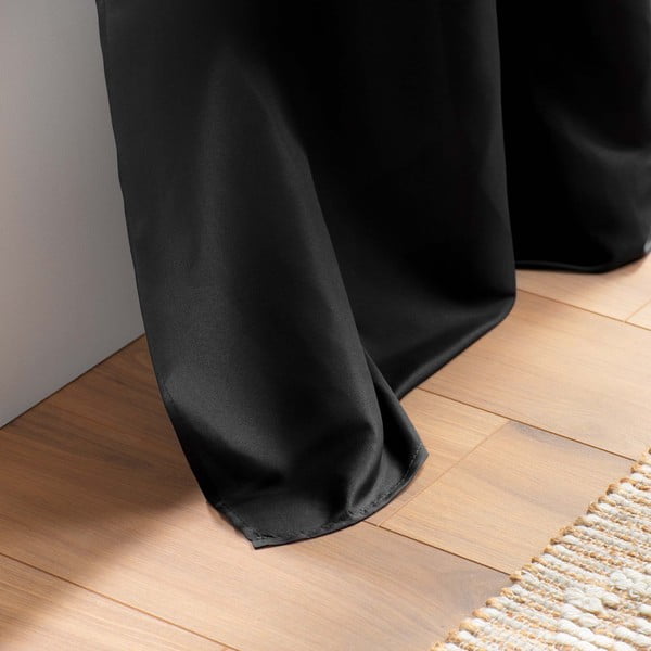 Melns mikrošķiedras aizkars 140x280 cm Absolu – douceur d'intérieur-image-4