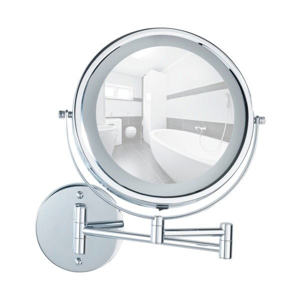 Kosmētikas spogulis ar gaismu/palielināmais (5x) ø 17,5 cm Power-Loc Lumi – Wenko-image-3