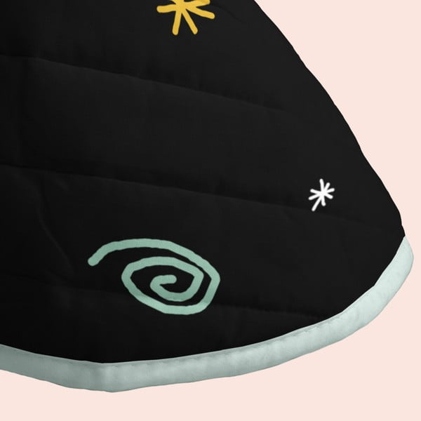 Melns stepēts gultas pārklājs 270x260 cm Cosmic cats – Aware-image-4