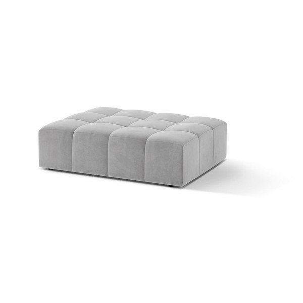 Gaiši pelēks samta kāju soliņš Chicago – Cosmopolitan Design-image-1