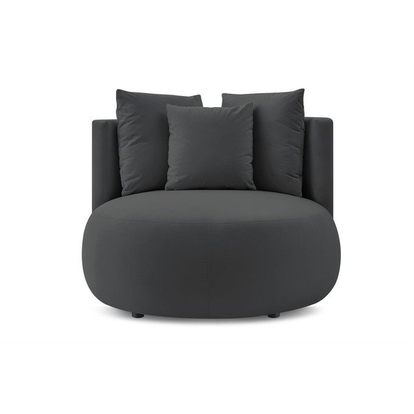 Tumši pelēks samta atpūtas krēsls Cesar – Bobochic Paris-image-3