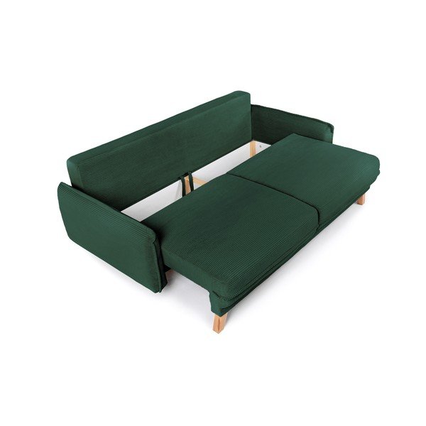 Tumši zaļš velveta salokāms/ar uzglabāšanas vietu dīvāns 218 cm Tori – Bonami Selection-image-3