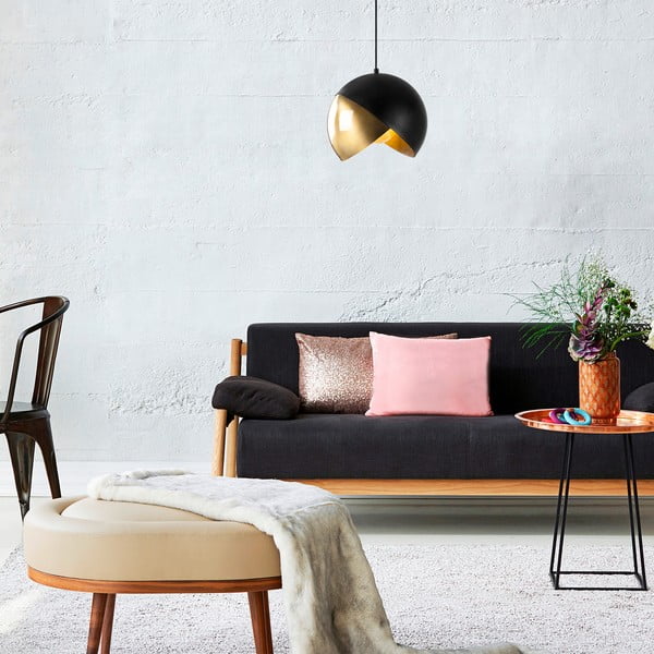 Melna/bronzas krāsas piekaramā lampa ar metāla abažūru ø 30 cm Pacman – Opviq lights-image-1